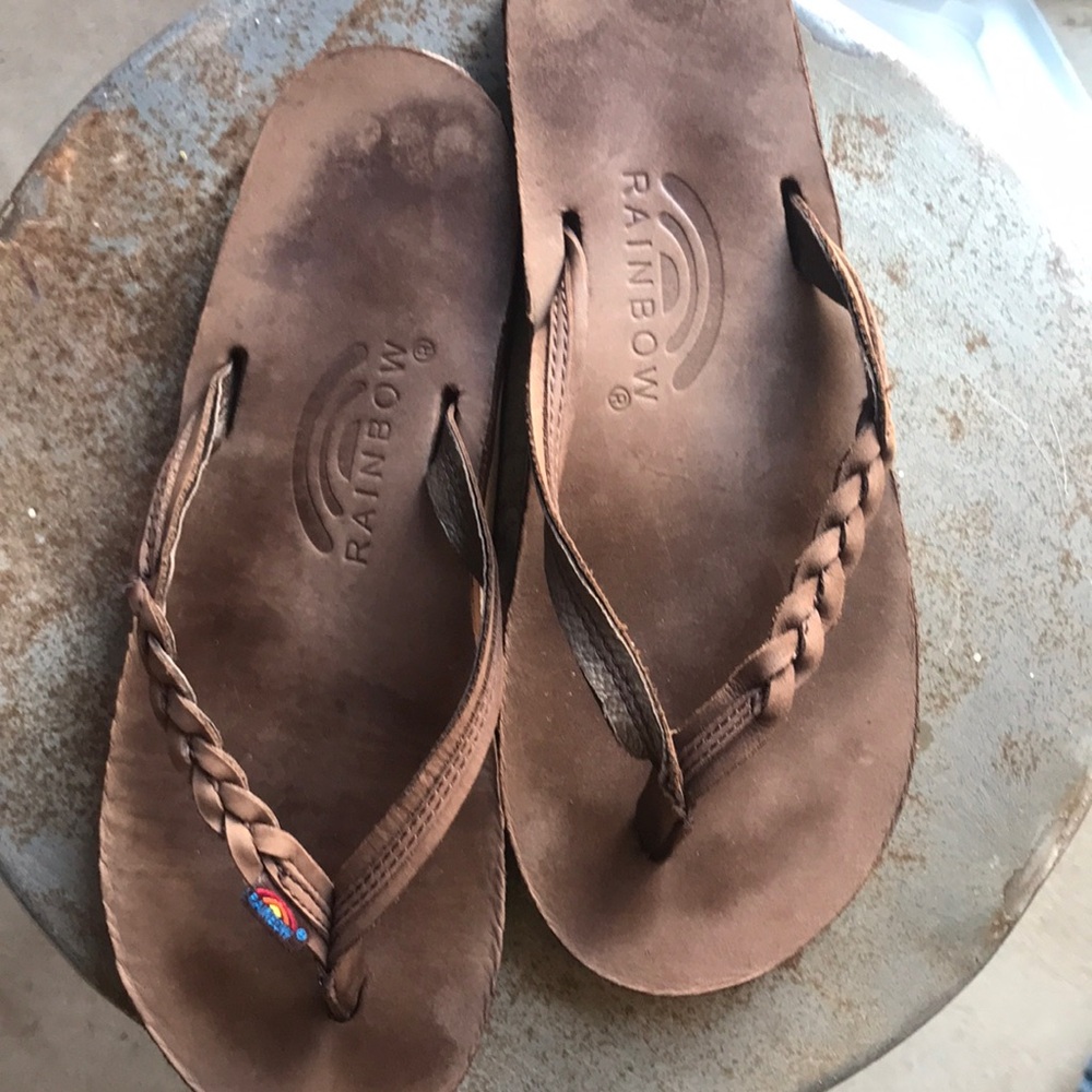 Womens rainbow flip flops